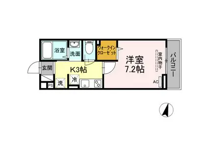 メゾン ド シュクレ(1K/2階)の間取り写真