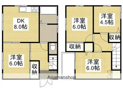 山陽本線 大門駅(広島) 徒歩9分 2階建 築18年(ワンルーム)の間取り写真
