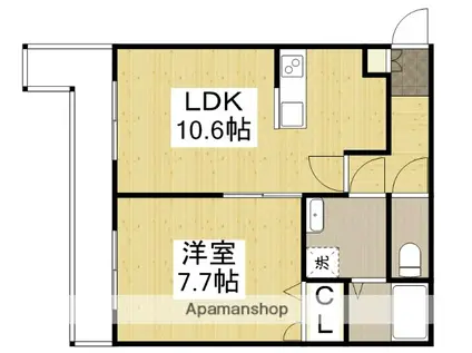 メゾンヒカリエ(1LDK/3階)の間取り写真