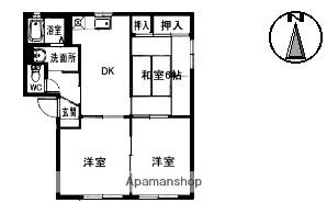 ラ・パルテール壱番館 輝(1LDK/2階)の間取り写真