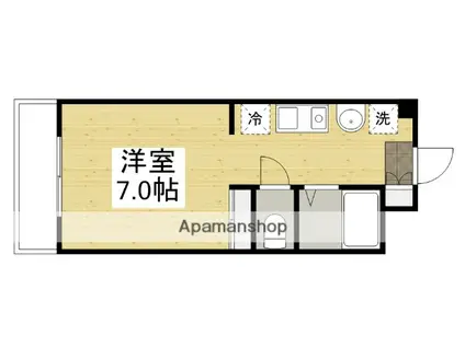 グランビア・S(ワンルーム/4階)の間取り写真