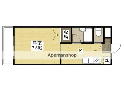 レインボウ(ワンルーム/3階)の間取り写真