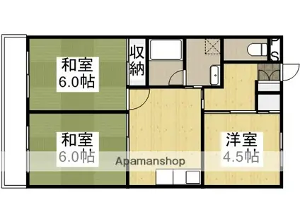 シーナリーマンション(3DK/4階)の間取り写真