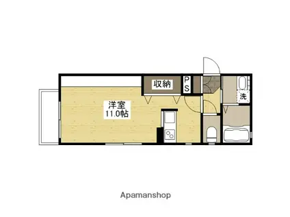 エスリッチⅣ(ワンルーム/1階)の間取り写真