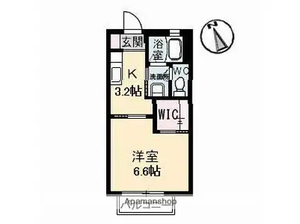 ツインメゾンあかや A棟(1K/1階)の間取り写真