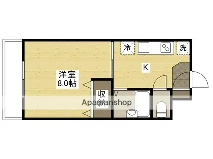 スカイプラザ学園通(1K/3階)の間取り写真
