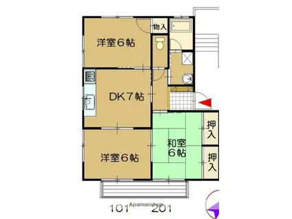 サニーヒル広友(3DK/1階)の間取り写真