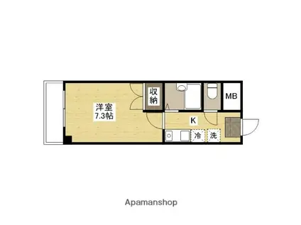 エスポワール(1K/1階)の間取り写真