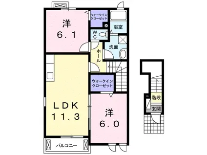 シー・ブリーズ N(2LDK/2階)の間取り写真