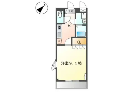 サザンハーベスト(1K/3階)の間取り写真