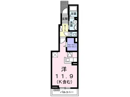 MS GARDEN竹原中央Ⅱ(ワンルーム/1階)の間取り写真