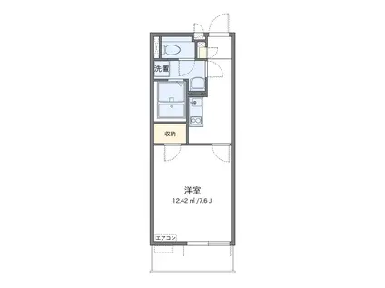 クレイノシャルマン中通(1K/3階)の間取り写真