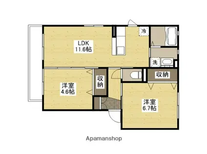 サンハイツ4(2LDK/1階)の間取り写真