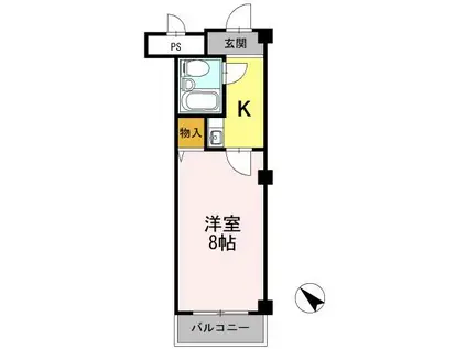 エメラルドリーフ(1K/1階)の間取り写真