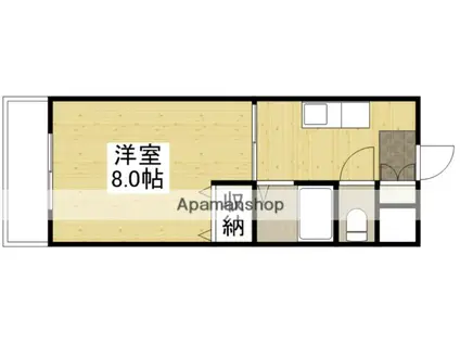 スカイプラザ学園通(1K/4階)の間取り写真