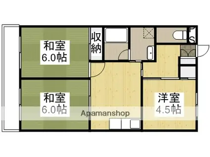 シーナリーマンション(3DK/2階)の間取り写真