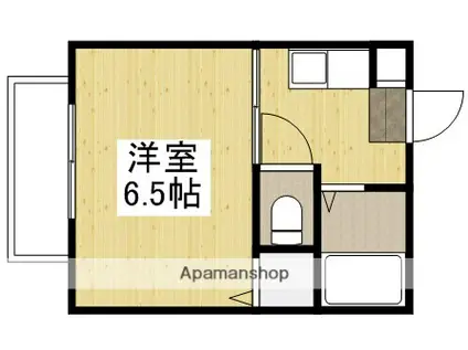 ビバリーⅡ(1K/2階)の間取り写真