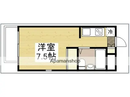 ゴールデンゲート(1K/3階)の間取り写真