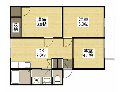 コーポアサヒC(3DK/2階)の間取り写真