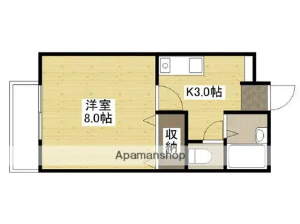 ハイムプリベール東(1K/2階)の間取り写真