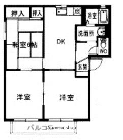 ラ・パルテール壱番館 輝(1LDK/2階)の間取り写真