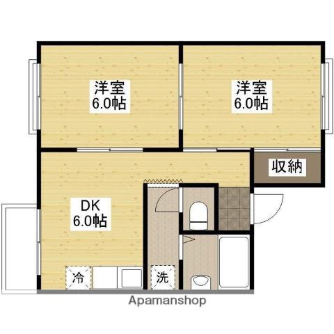 かすみマンション(2DK/2階)の間取り写真
