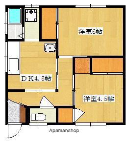 広島県福山市 1階建 築52年(2K)の間取り写真