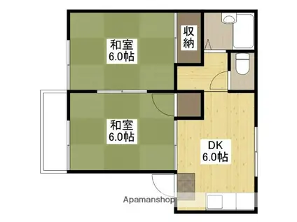 ニッセキローズ(2DK/2階)の間取り写真