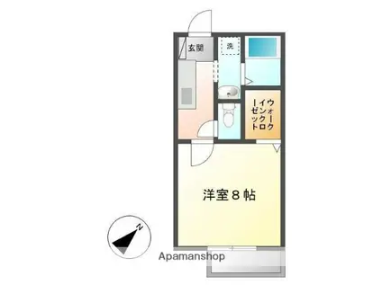 ローズパレス春日S(1K/2階)の間取り写真