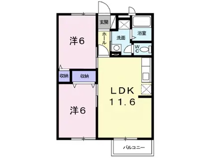 シンフォニーヒルズ(2LDK/2階)の間取り写真