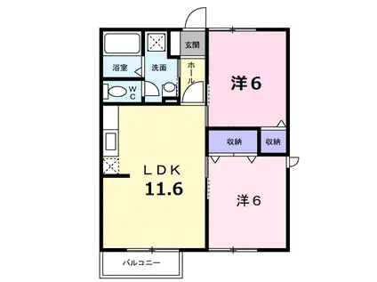 シンフォニーヒルズ(2LDK/2階)の間取り写真