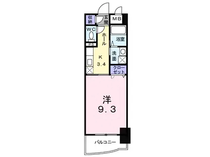 GRAN樹(1K/3階)の間取り写真