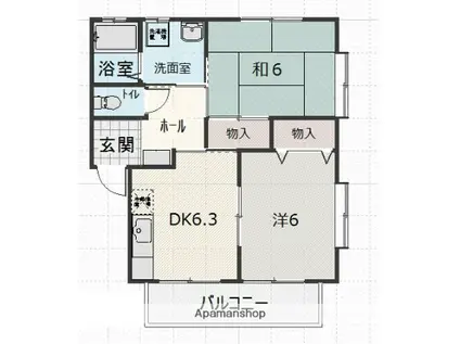 小笠原ハイツ A(2DK/2階)の間取り写真