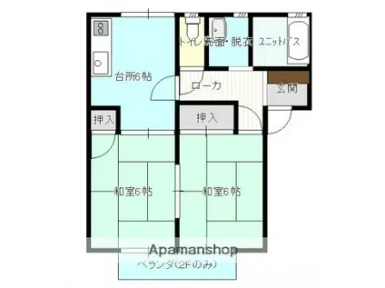 アメニティ横尾(2DK/1階)の間取り写真