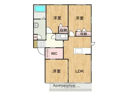 ヴィラージュA棟(3LDK/2階)の間取り写真