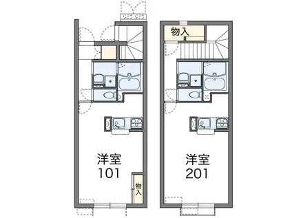 レオネクストアステラス曙(1K/2階)の間取り写真