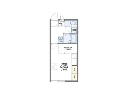 レオパレス青葉台(1K/1階)の間取り写真