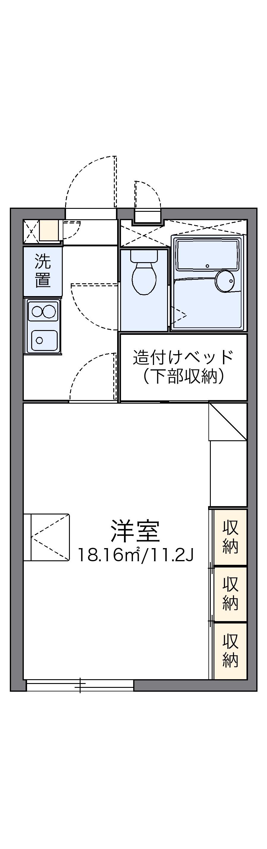 レオパレス海幸Ⅱ(1K/2階)の間取り写真