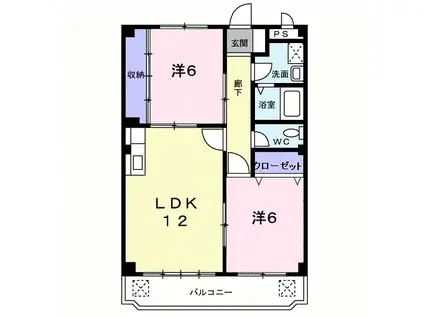 サンホ-プ府川(2LDK/2階)の間取り写真