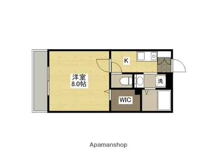 エステートユリA(1K/1階)の間取り写真