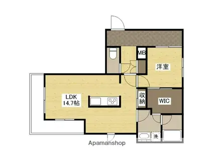 SHAMAISONさくら(1LDK/3階)の間取り写真