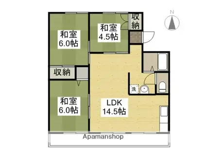 セジュール富士A棟(2LDK/1階)の間取り写真
