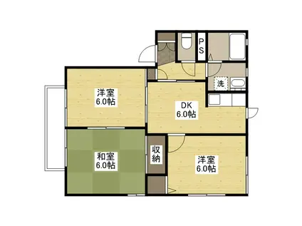 ルイール五番館(3DK/1階)の間取り写真