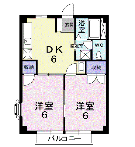サンハイツ近田A(2DK/2階)の間取り写真