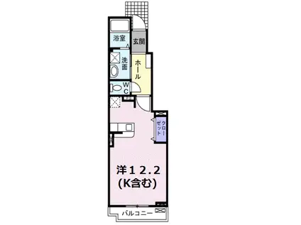 ヴァンヴェールB(ワンルーム/1階)の間取り写真