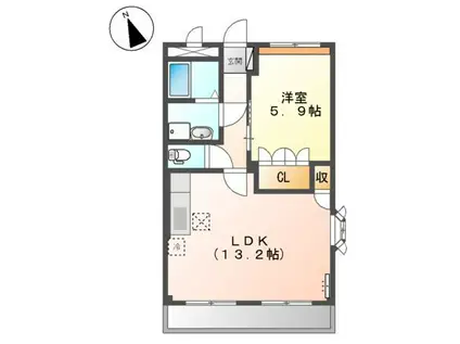 ル・ボヌール(1LDK/1階)の間取り写真