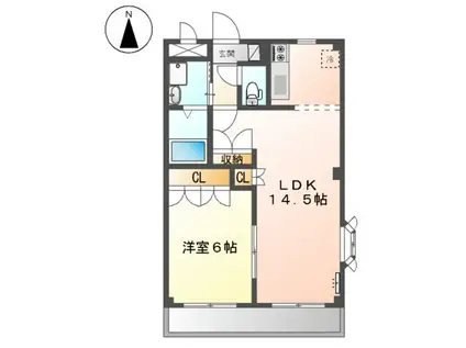 グリシーナ(1LDK/2階)の間取り写真