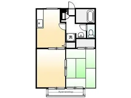 ジュネス新涯A棟(2DK/2階)の間取り写真