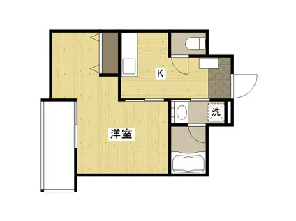 MAISON DE QUATRE Ⅲ(1K/2階)の間取り写真