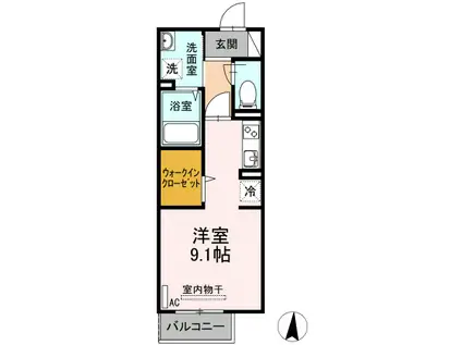 GRADO船町(ワンルーム/3階)の間取り写真